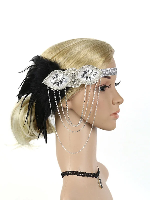 [US Warehouse] 1920s Feather Fringe Elastic Headband