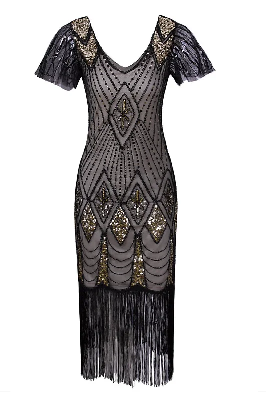 Flapper Black 1920s Sequins Dress