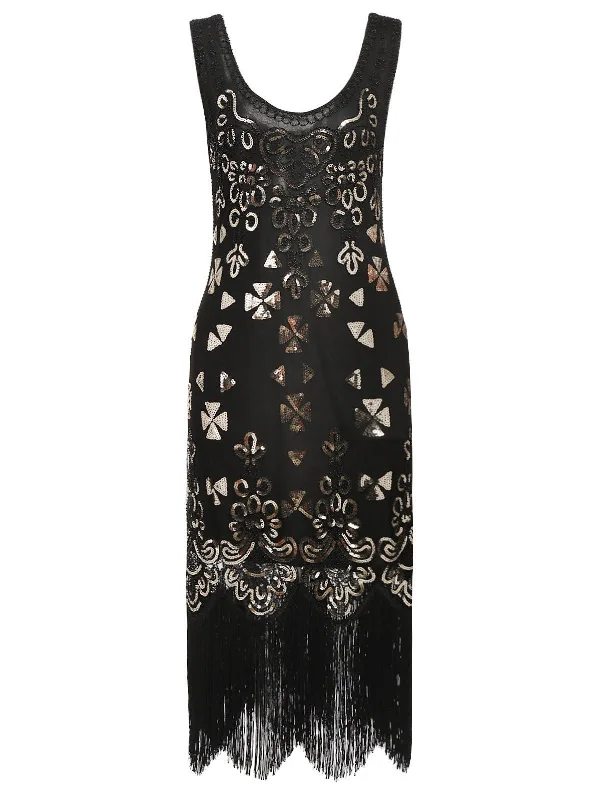 [US Warehouse] Gold 1920s Sequin Flapper Dress