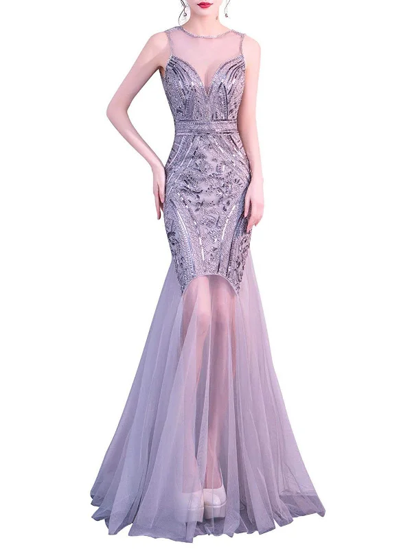 [US Warehouse] Gray 1920s Sequin Gatsby Long Dress