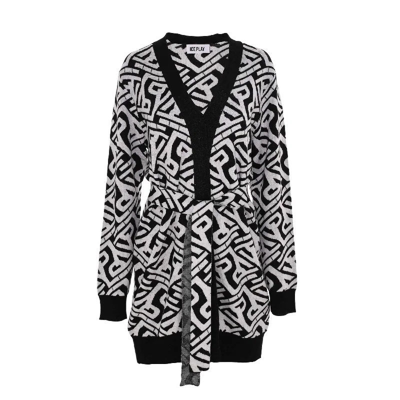 Ice Play Women's  Wool Blended Monogram Cardigan