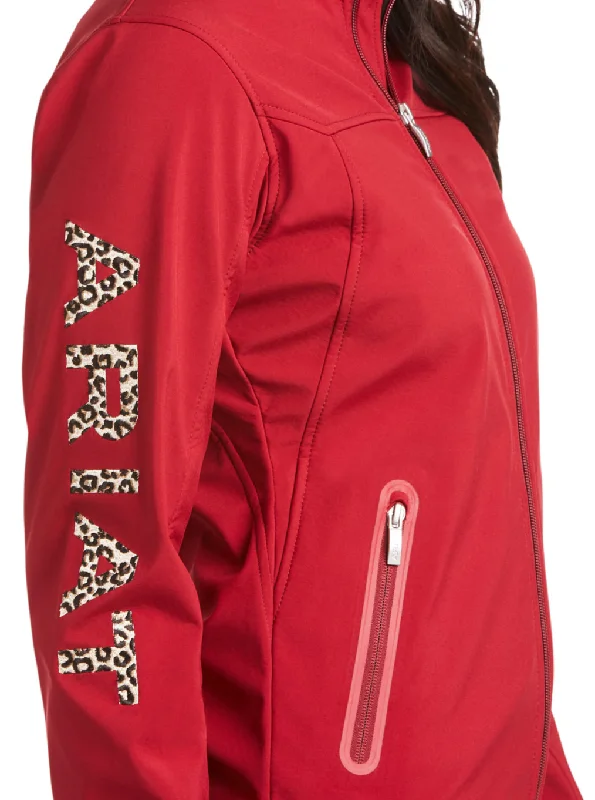 Ariat Women's New Team Softshell Jacket - RED CHEETAH ( RHUBARB )