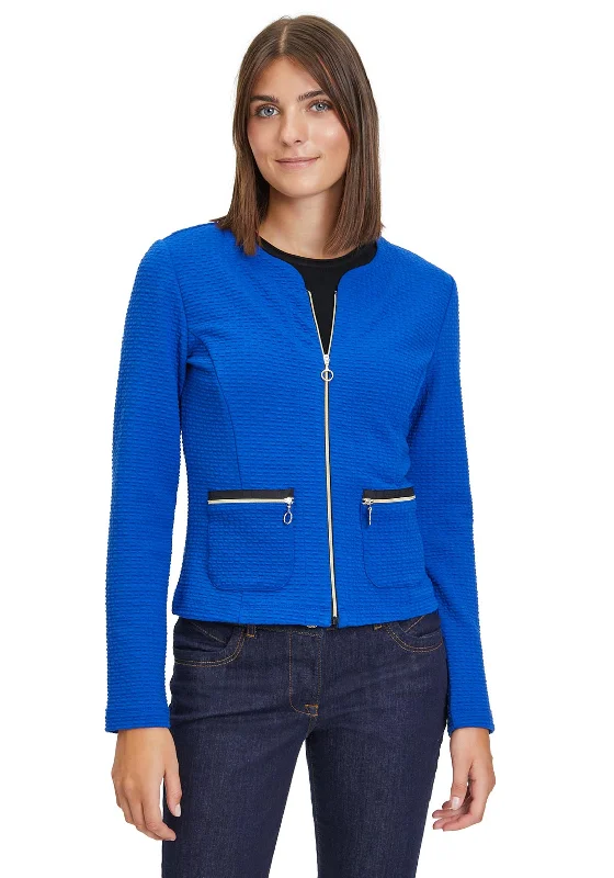 Betty Barclay Embossed Short Jacket, Adria Blue