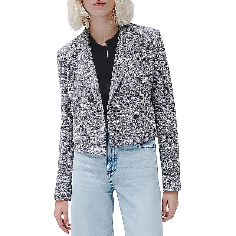 Josie Italian Womens Tweed Suit Separate Double-Breasted Blazer