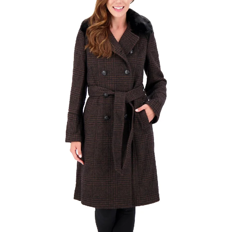 Womens Wool Blend Collared Walker Coat