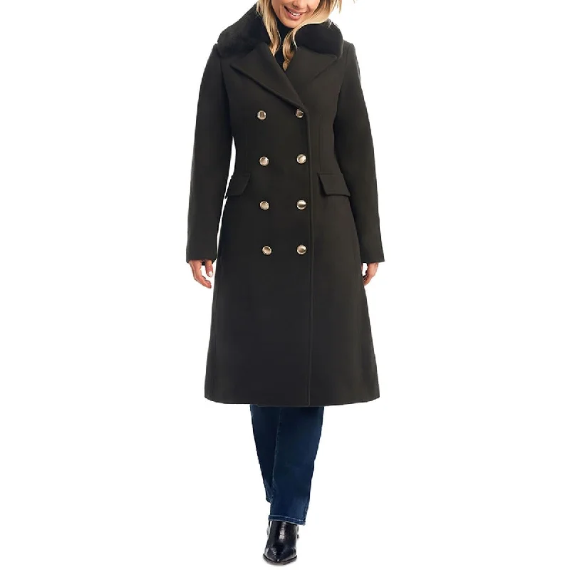 Womens Wool Blend Cozy Pea Coat