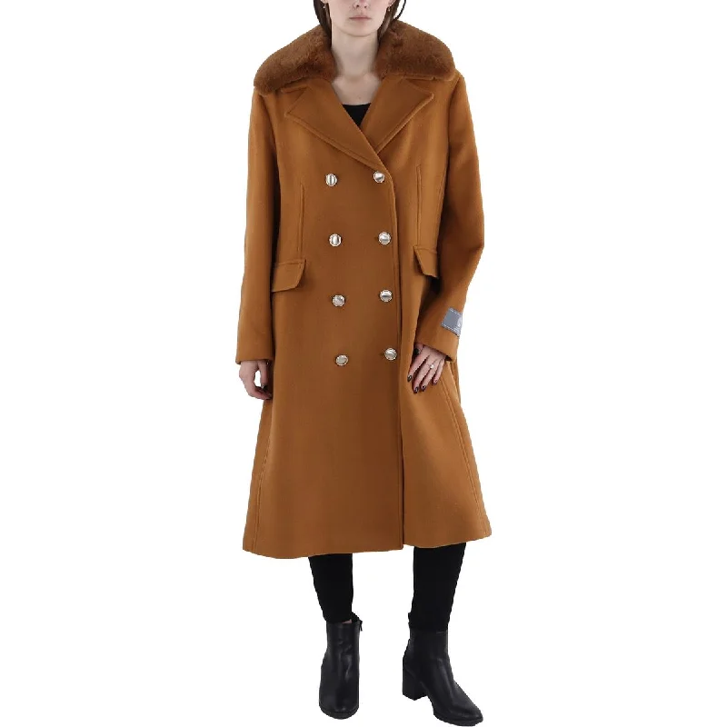 Womens Wool Blend Long Pea Coat