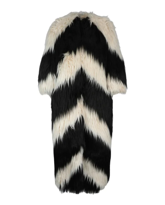 Gucci Womens Shag Faux Fur Coat