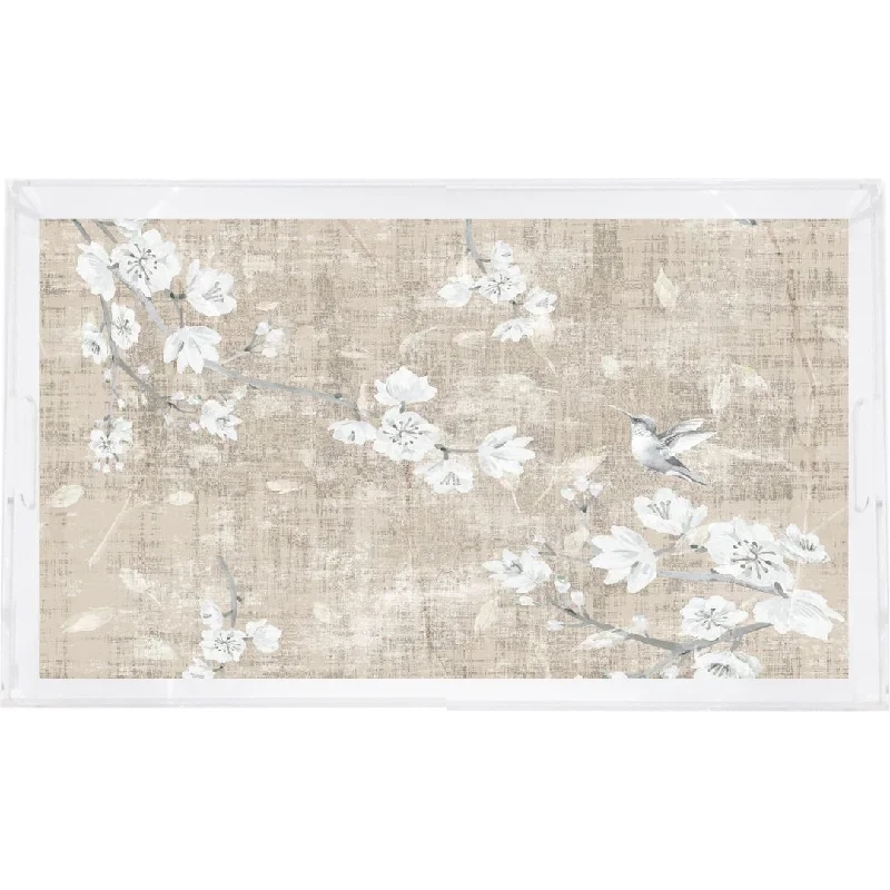 BLOSSOM FANTASIA French Gray 22.5X14.5 ACRYLIC TRAY