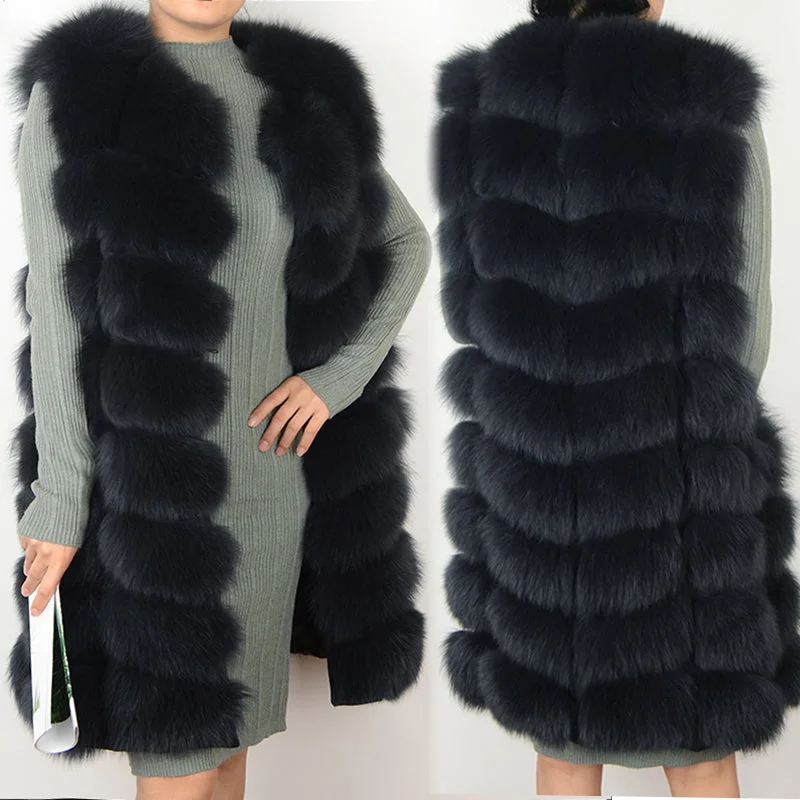 Female coat real fox fur vest Natural fox fur waistcoat warm winter coat Natural fur coat pretty real fur coats jacket