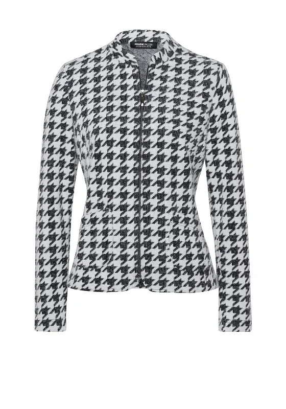 Frank Walder Houndstooth Short Jacket, Black & white