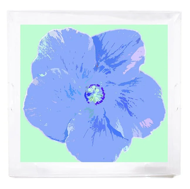 Hibiscus Clematis 18x18 Acrylic Tray