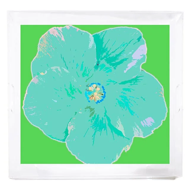 Hibiscus Colony 18x18 Acrylic Tray