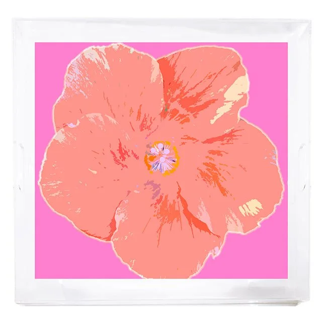 Hibiscus Orchid 18x18 Acrylic Tray