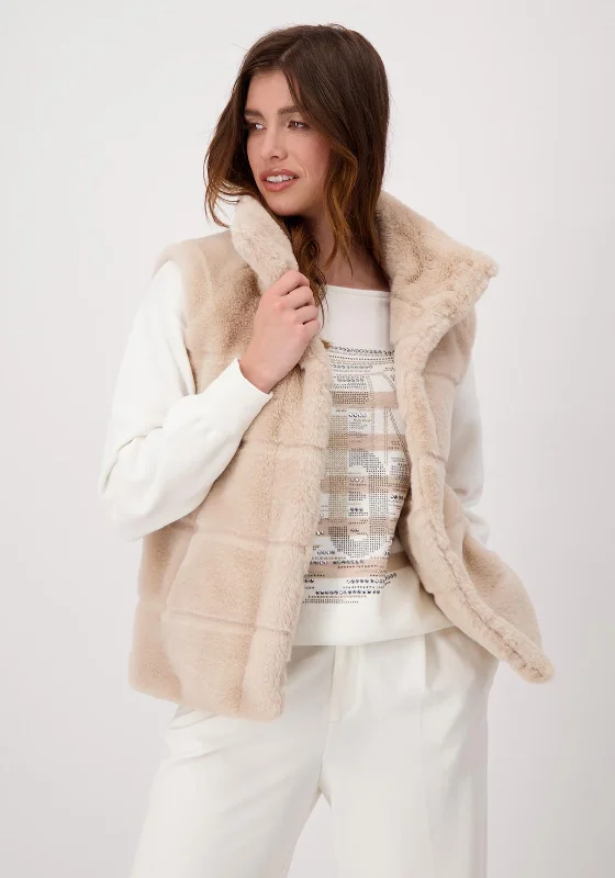 Monari Faux Fur Gilet, Beige