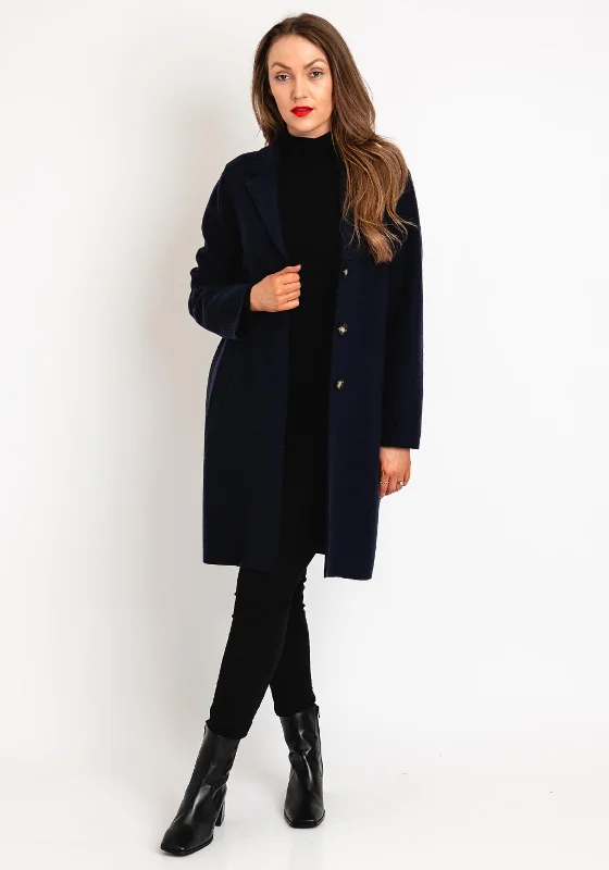 OUI Mayson Boiled Wool Jacket, Dark Blue