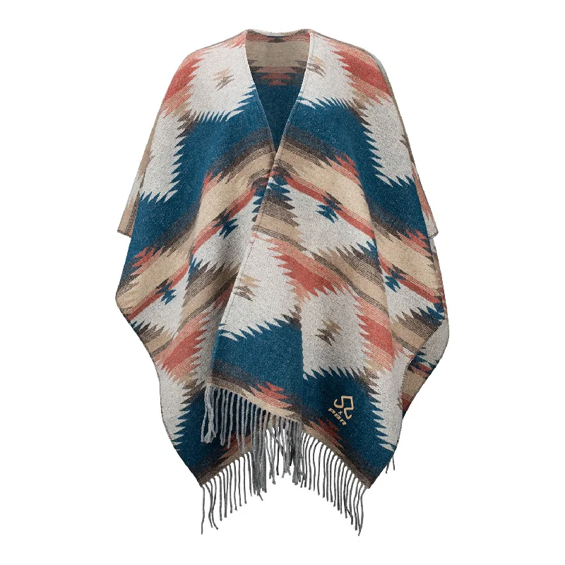 JJ X PBR Southwestern Print Blanket Wrap Poncho