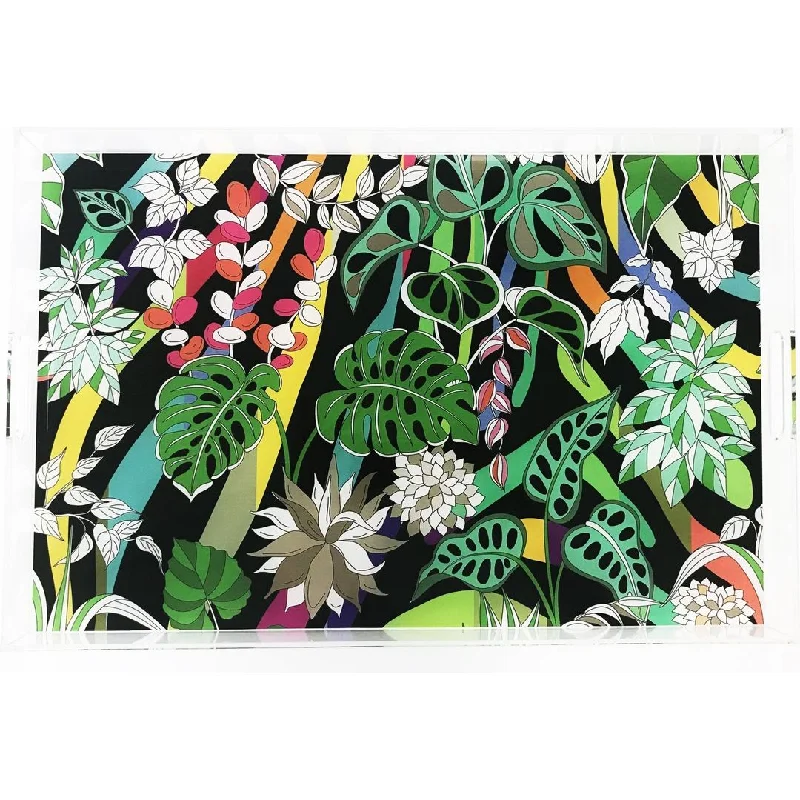 Sabi Jungle Black 22.5X14.5 Acrylic Tray