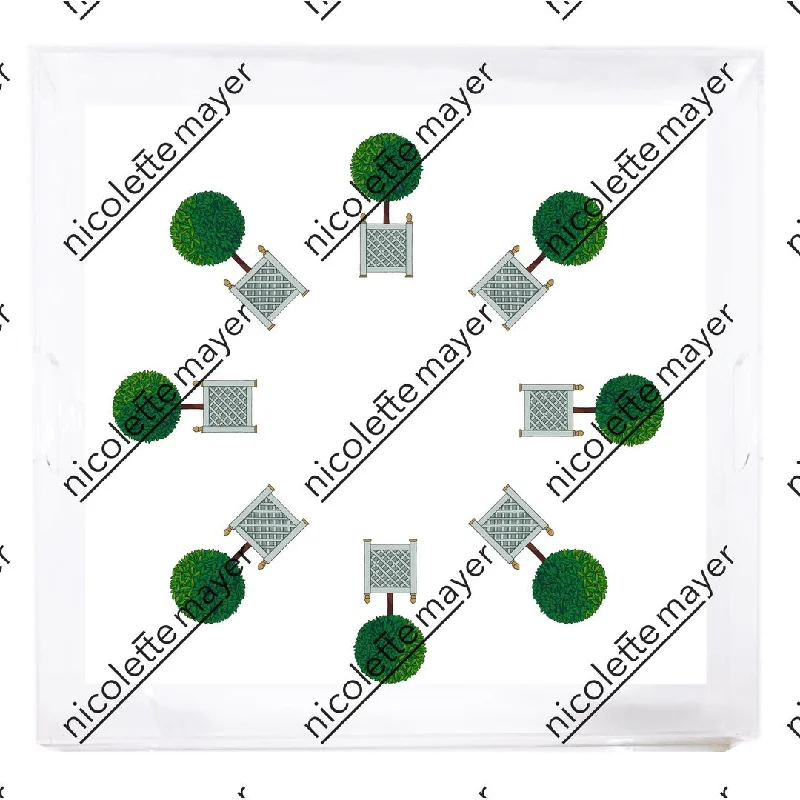 Timothy Corrigan Topiary Radial XL 18 X 18" Acrylic Tray