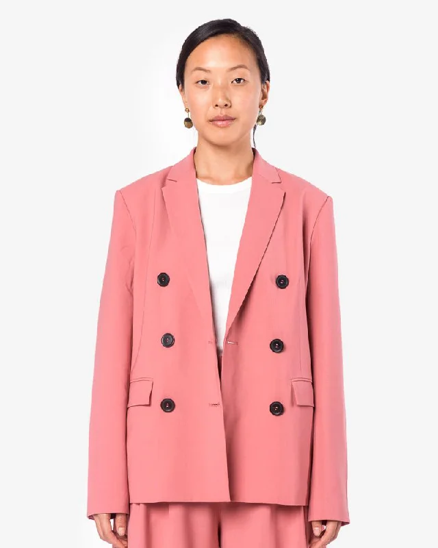 Tropical Wool Blazer in Blush Rose