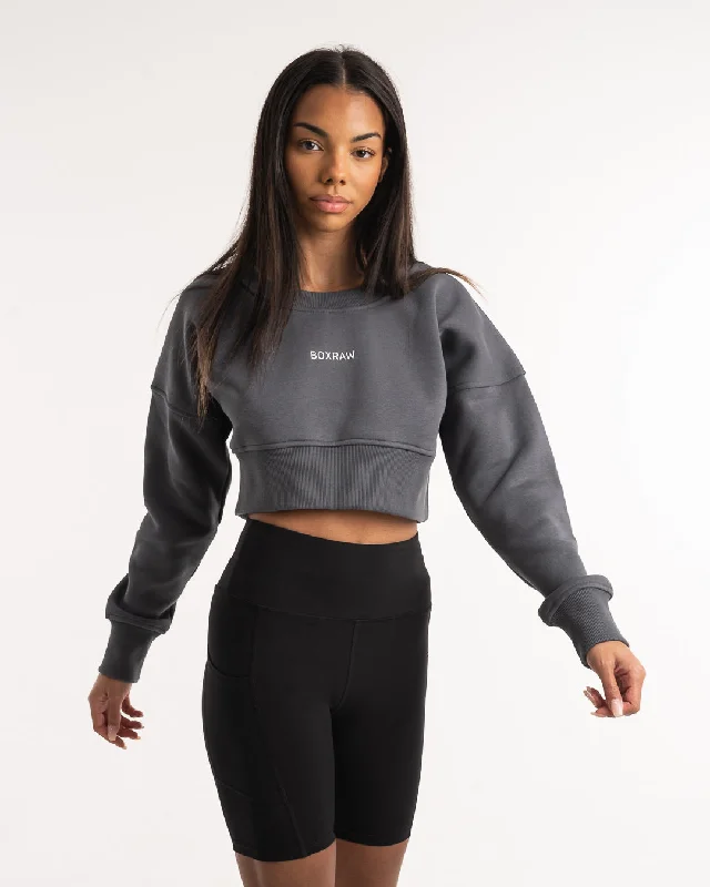 Johnson Cropped Sweatshirt - Charcoal