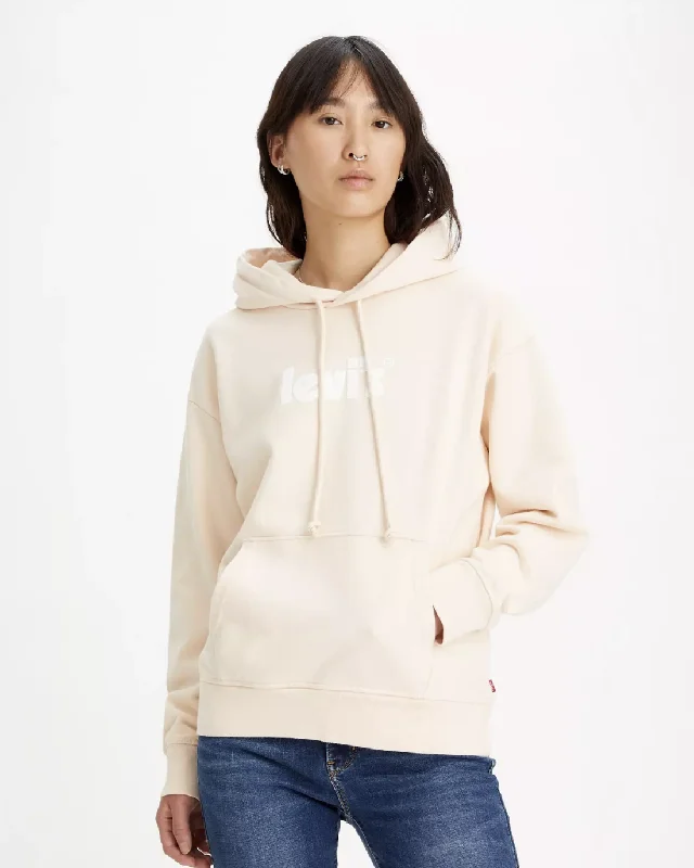 Graphic Standard Poster Logo Hoodie in Peach