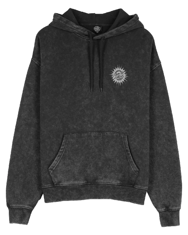 Ornate Dot Hoodie in Black Acid Wash