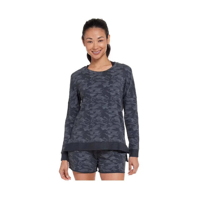 Tasc Women's Riverwalk French Terry Casual Sweatshirt - Gunmetal Camo - ONLINE STORE CREDIT/EXCHANGE ONLY