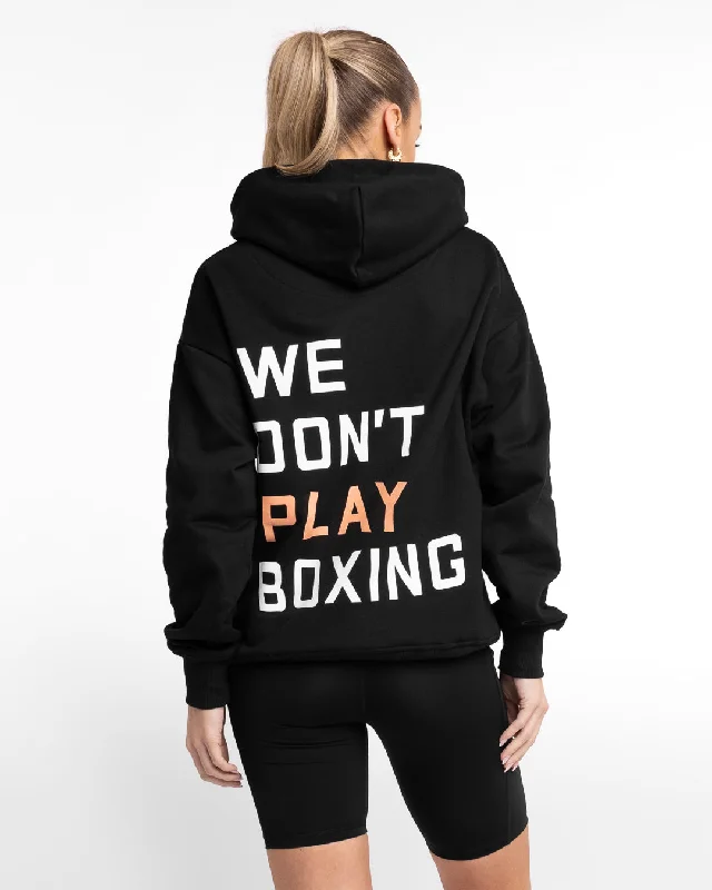 We Don't Play Boxing Oversized Hoodie - Black