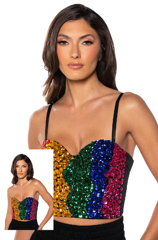 COLORFUL RHINESTONE BUSTIER