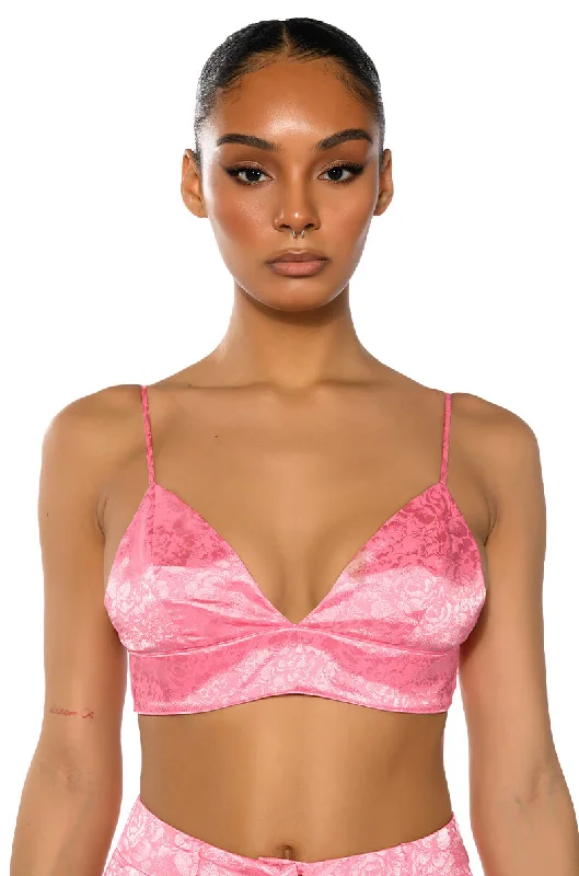 DAYDREAM SATIN FLORAL BRALETTE