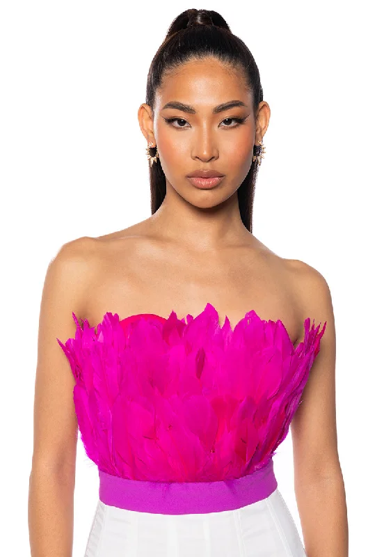 FLY AWAY FEATHER TUBE TOP