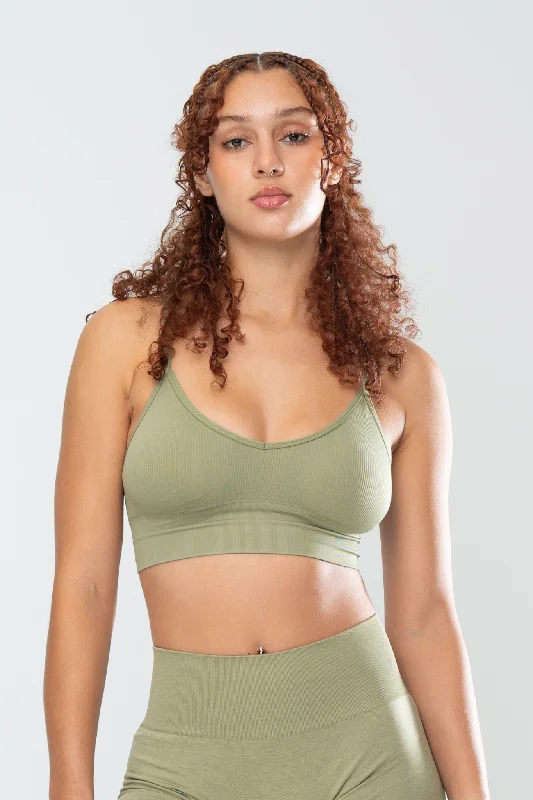 STELLA SEAMLESS BRA - OLIVE