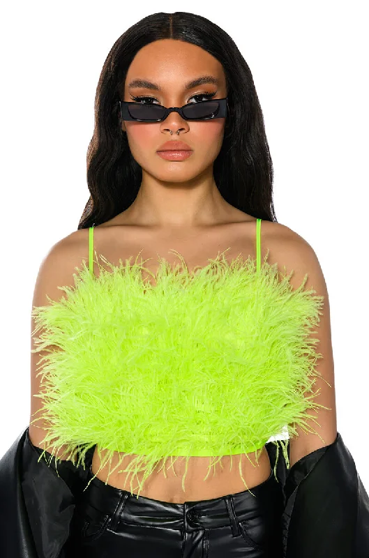 REAL OSTRICH FEATHER TOP