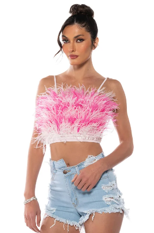 REAL OSTRICH FEATHER TOP