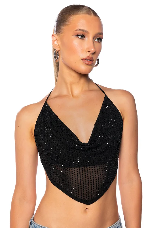 TAMERA RHINESTONE MESH TOP