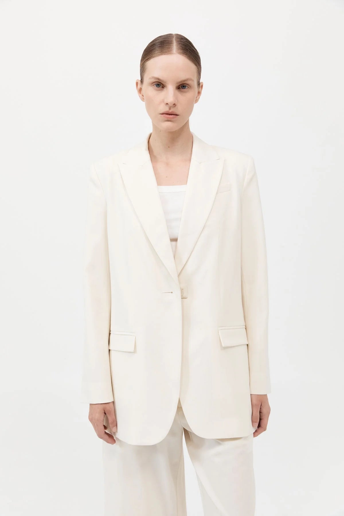 Belt Detail Blazer - Milk