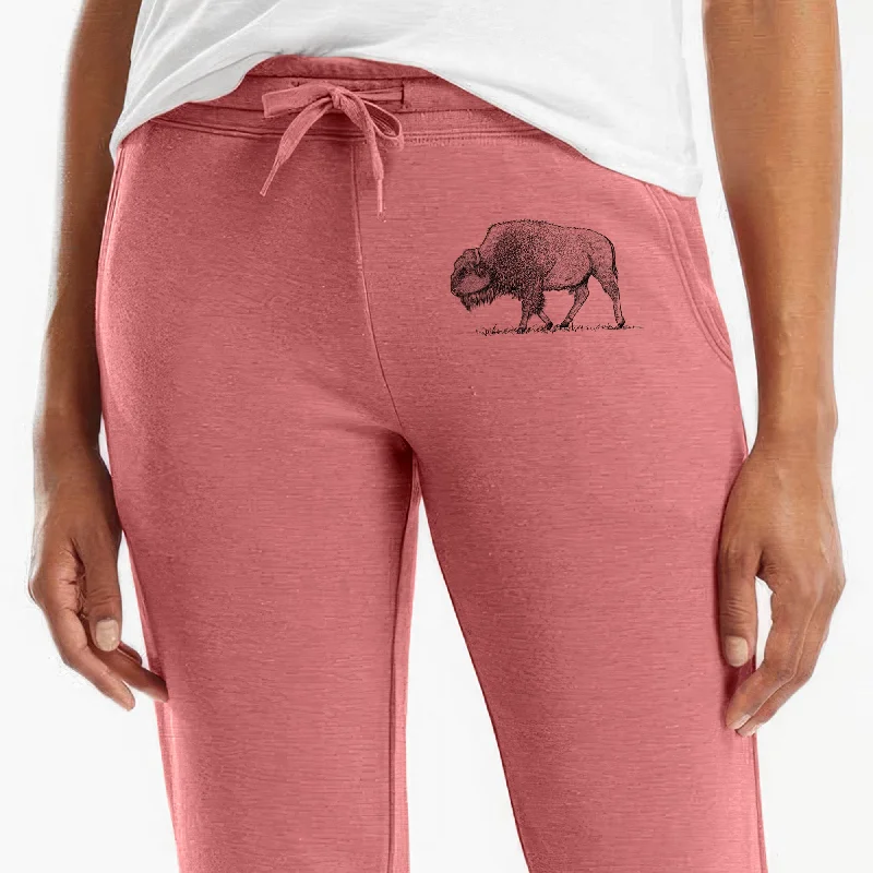 American Bison / Buffalo - Bison bison - Women's Cali Wave Jogger Sweatpants