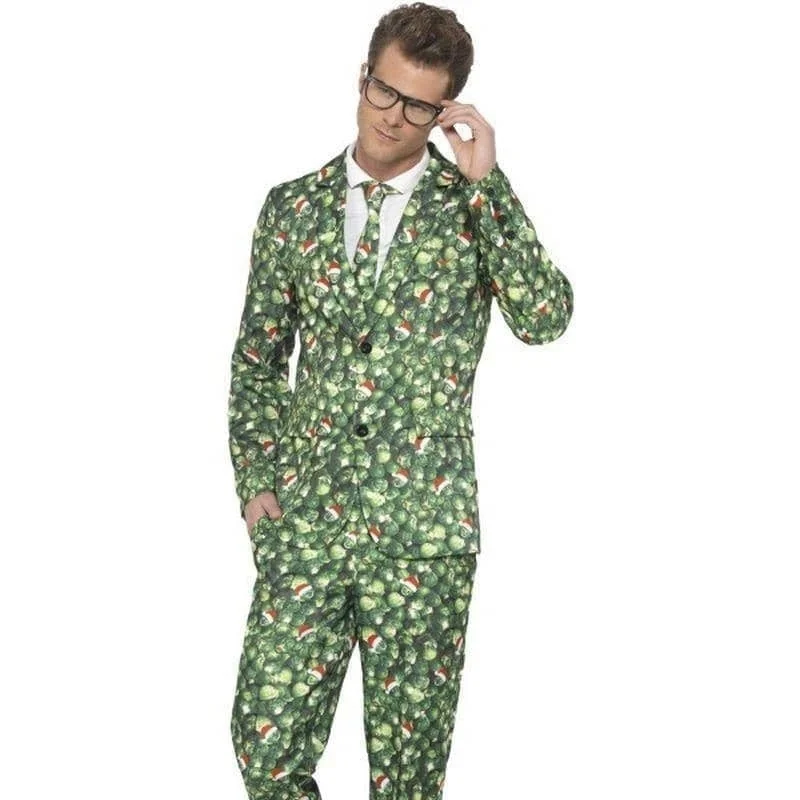 Brussel Sprout Xmas Suit Adult Green Stand Out