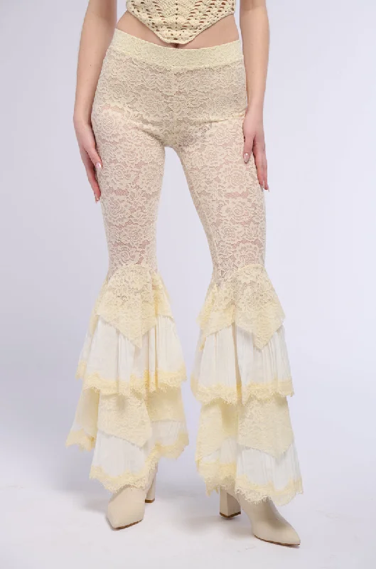 CHELLA LACE RUFFLE PANTS