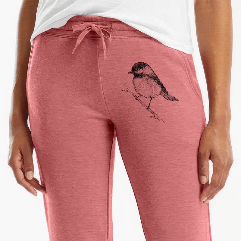 Black-capped Chickadee - Poecile atricapillus - Women's Cali Wave Jogger Sweatpants