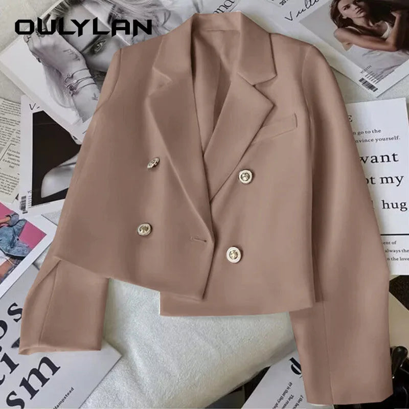 Comfortable Casual Jacket Fashion Short Women Blazers Elegant Suits Tops Casual Solid Long Sleeve Office Ladies Blazer Coat