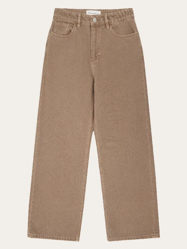 GALE straight mid-rise raw twill 5-pocket pants - GOTS/Vegan - Tiramisu