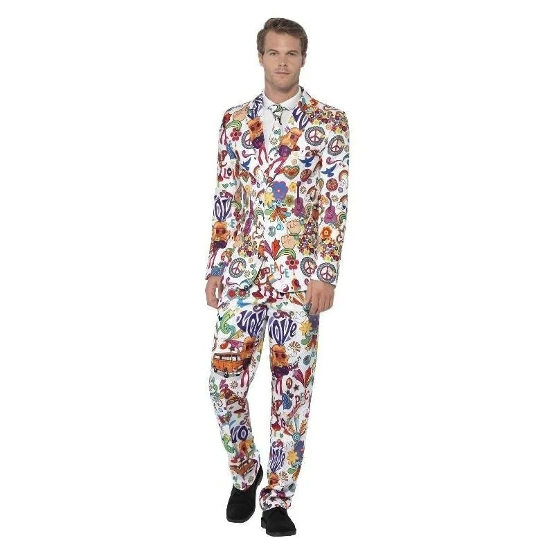 Groovy Suit Adult Stand Out Multi Coloured Jacket Trousers Tie