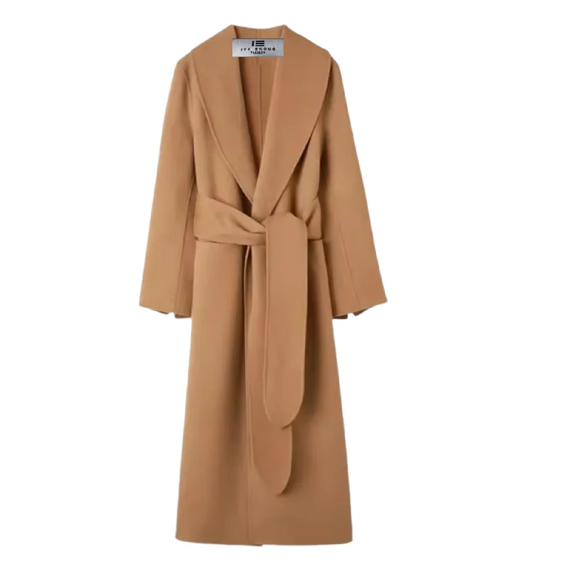 SAFA Brown Wool Long Coat