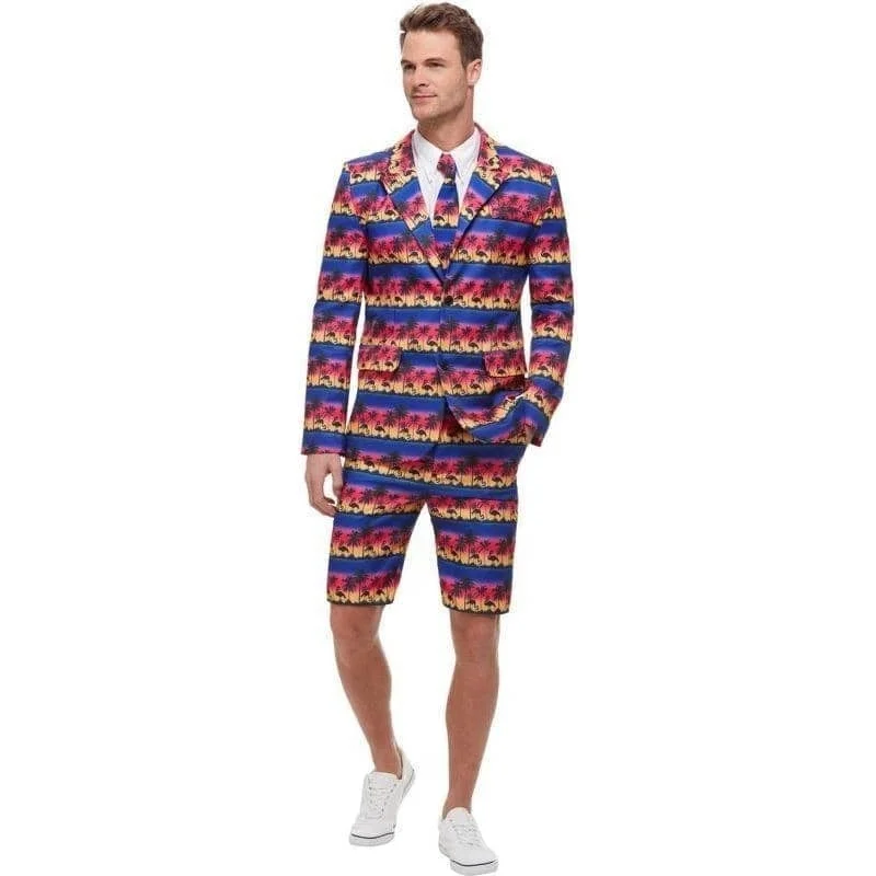 Sunset Flamingo Suit Adult Blue