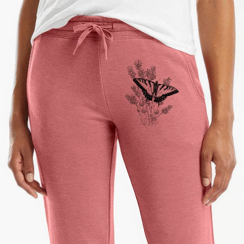 Eastern Tiger Swallowtail with Lavender - Women's Cali Wave Jogger Sweatpants