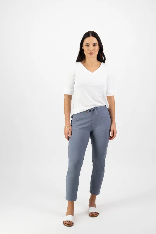 Vassalli 7/8 Length Leg Elastic Waist Pant - Atlantic