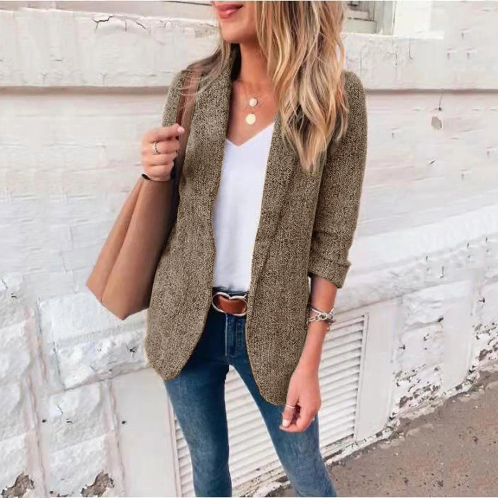 Women Blazers jacket Loose Tops Casual Solid Color Comfortable Ladies Office Wear Coats Trench Elegant Suit Fashion Outerwears