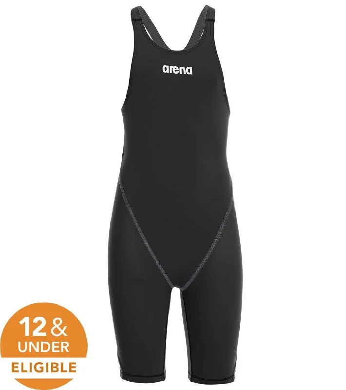 Arena Girls' Powerskin ST 2.0 Open Back Tech Suit Swimsuit Black